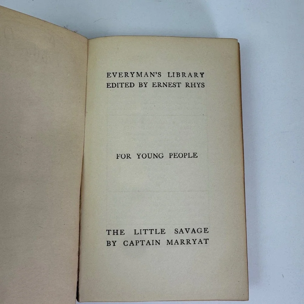 The Little Savage Captain Marryat 1915 Everyman's‎ Library Blue Cloth Hardcover